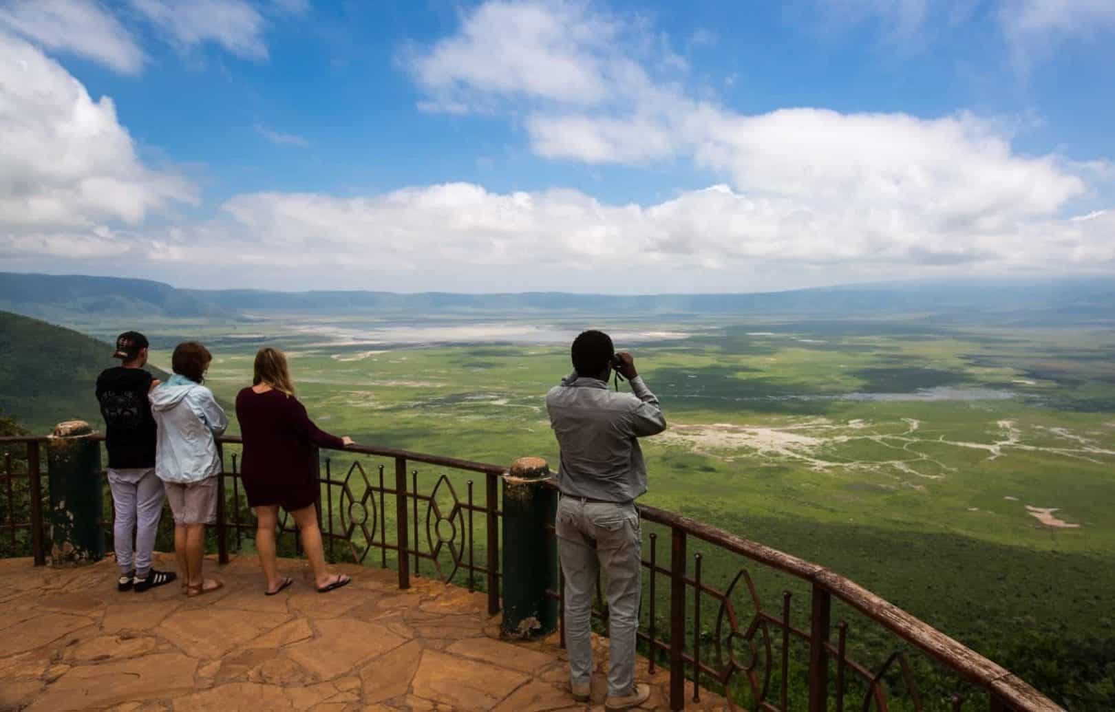 people watching ngorongoro crater