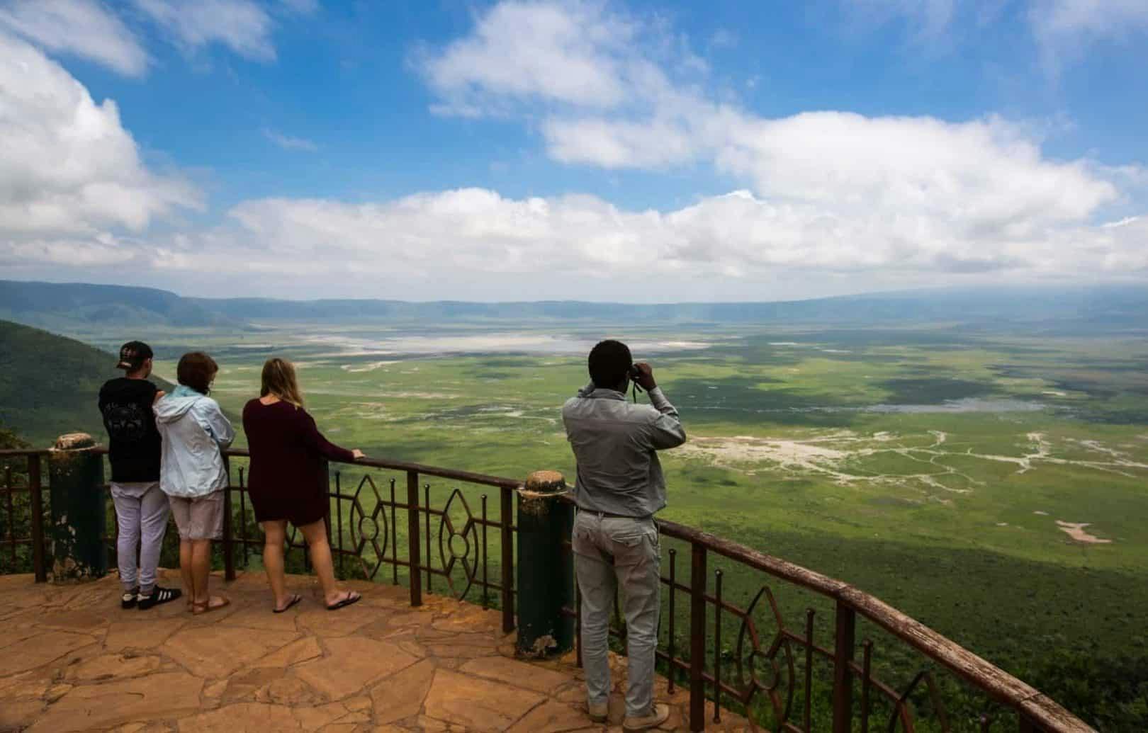 people watching ngorongoro crater