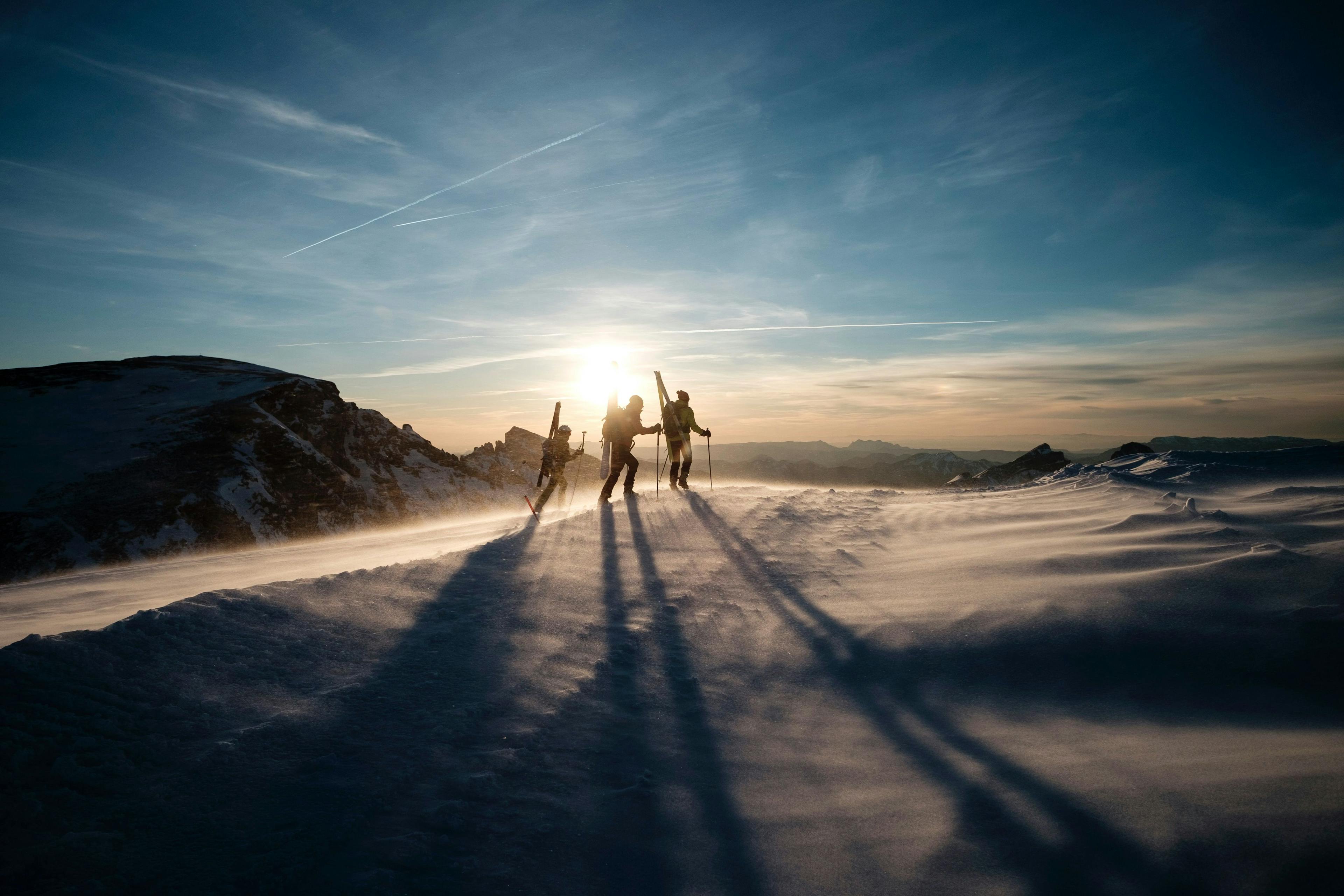 walking on ice in mountain Kilianjaro