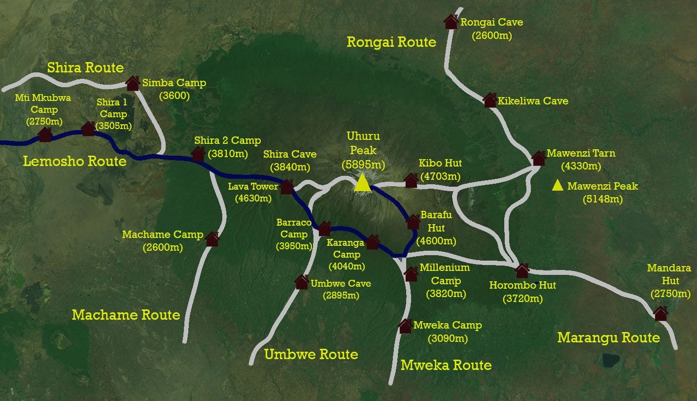 Lemosho and Northern circuit Routes